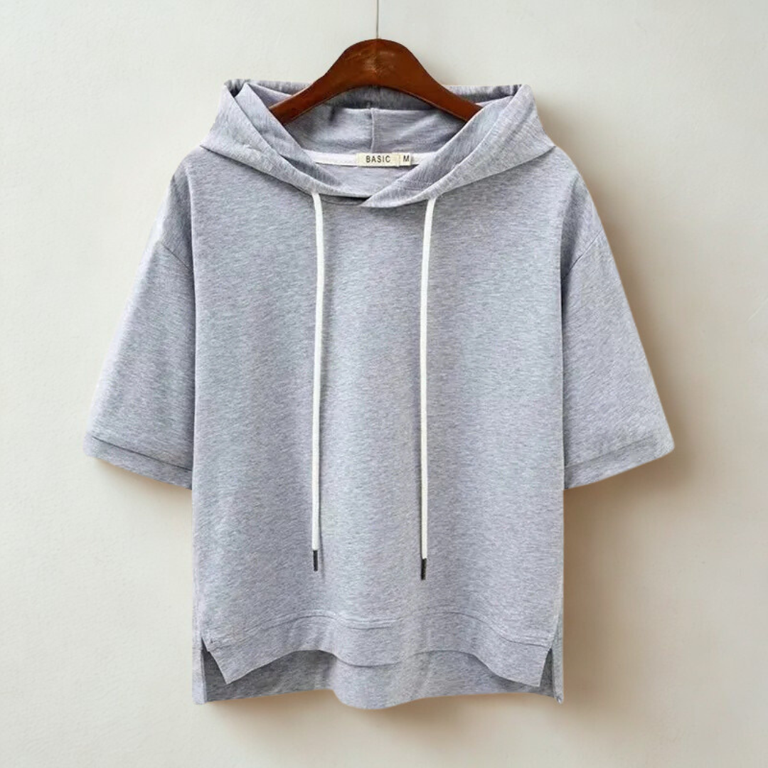 Dames Hoodie met Korte Mouwen en Capuchon