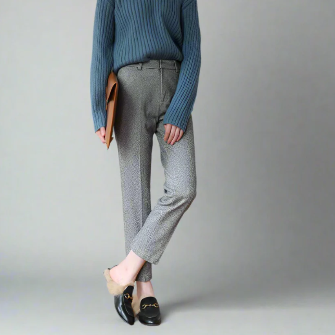 Dames Broek met Rechte Snit en Hoge Taille