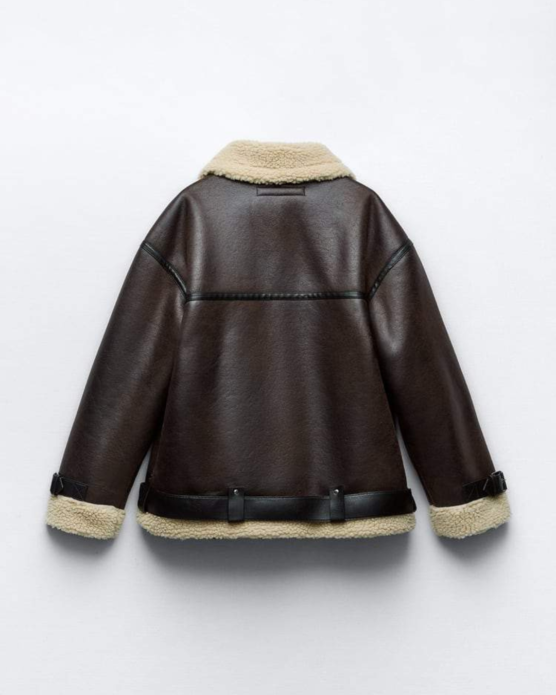 Dames Aviator Jas met Teddy Voering en Ritssluiting