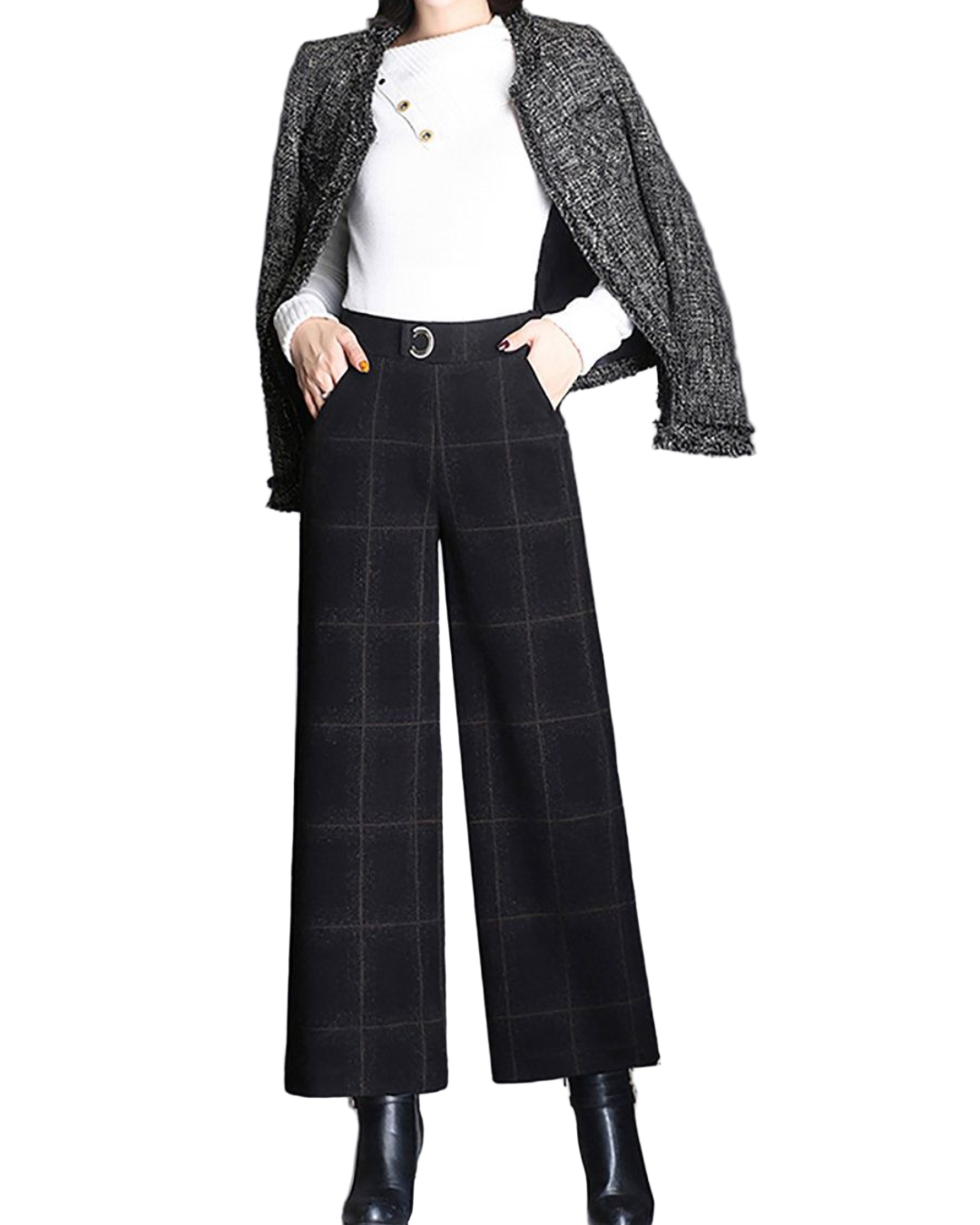 Dames Broek met Wijde Pijpen en Decoratieve Riem