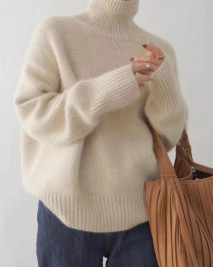 Dames Coltrui met Geribbelde Kraag en Lange Mouwen