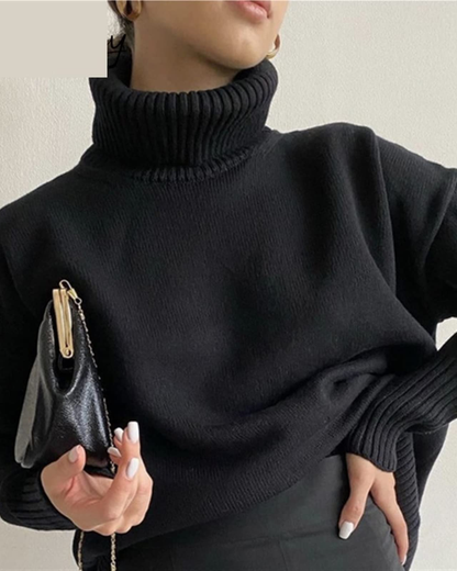 Dames Coltrui met Geribbelde Kraag en Lange Mouwen