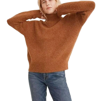 Dames Gebreide Trui met Col en Lange Mouwen