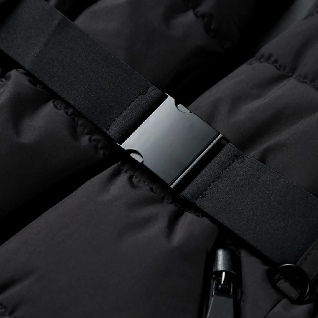 Dames Gewatteerde Puffer Jas met Ceintuur en Ritssluiting