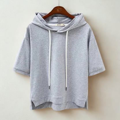 Dames Hoodie met Korte Mouwen en Capuchon