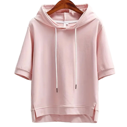 Dames Hoodie met Korte Mouwen en Capuchon
