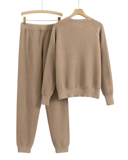 Dames Loungewear Set met Sweater en Broek met Pareldetails
