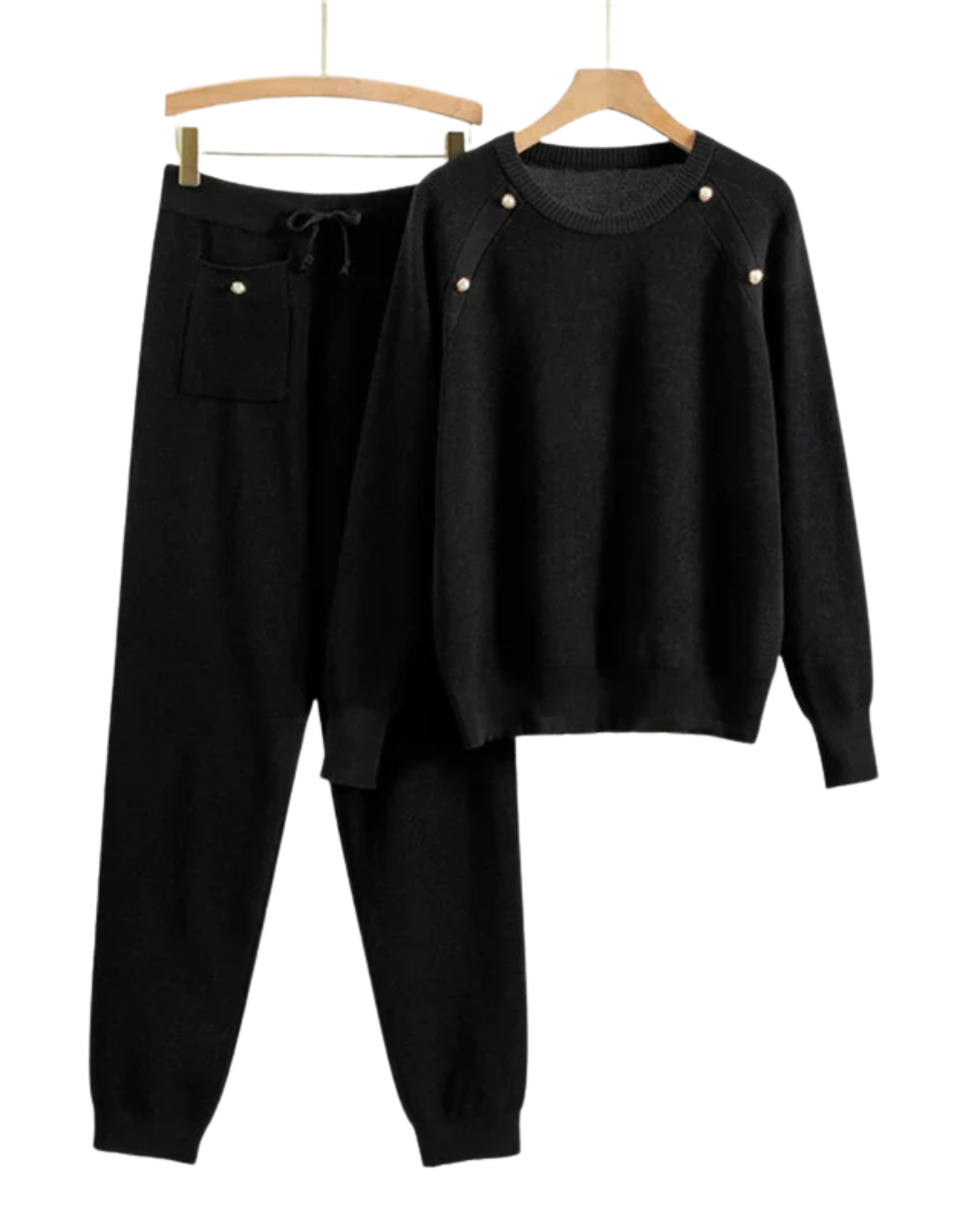 Dames Loungewear Set met Sweater en Broek met Pareldetails