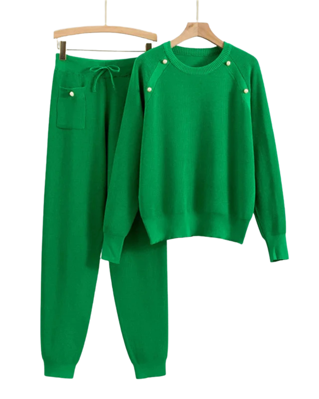 Dames Loungewear Set met Sweater en Broek met Pareldetails