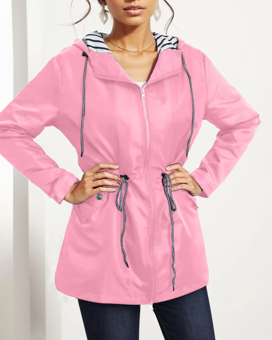 Dames Parka Jas met Capuchon en Knopsluiting