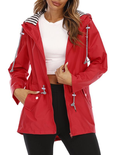 Dames Parka Jas met Capuchon en Knopsluiting