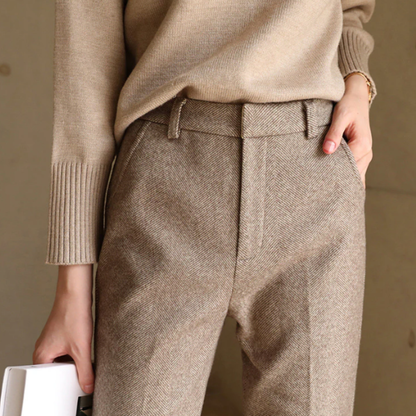 Dames Broek met Rechte Snit en Hoge Taille