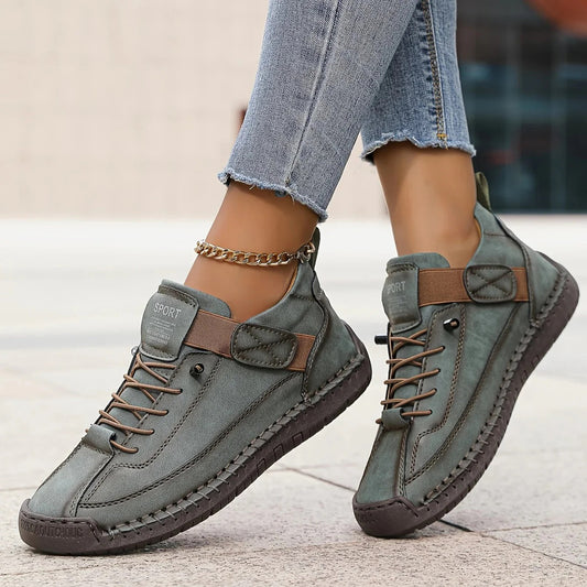 Dames Veterschoenen met Zijbandjes en gestikte Zool