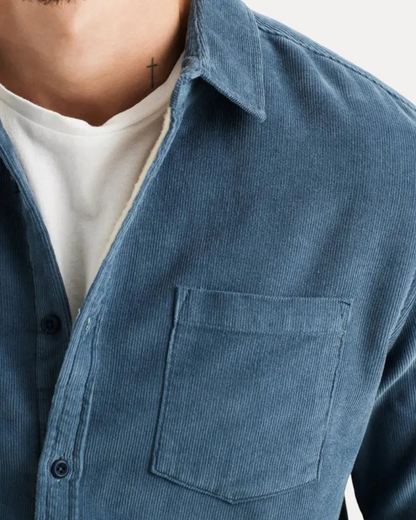 Heren Corduroy Overhemd met Lange Mouwen en Knopsluiting