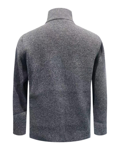 Heren Gebreid Vest met Staande Kraag en Knopsluiting