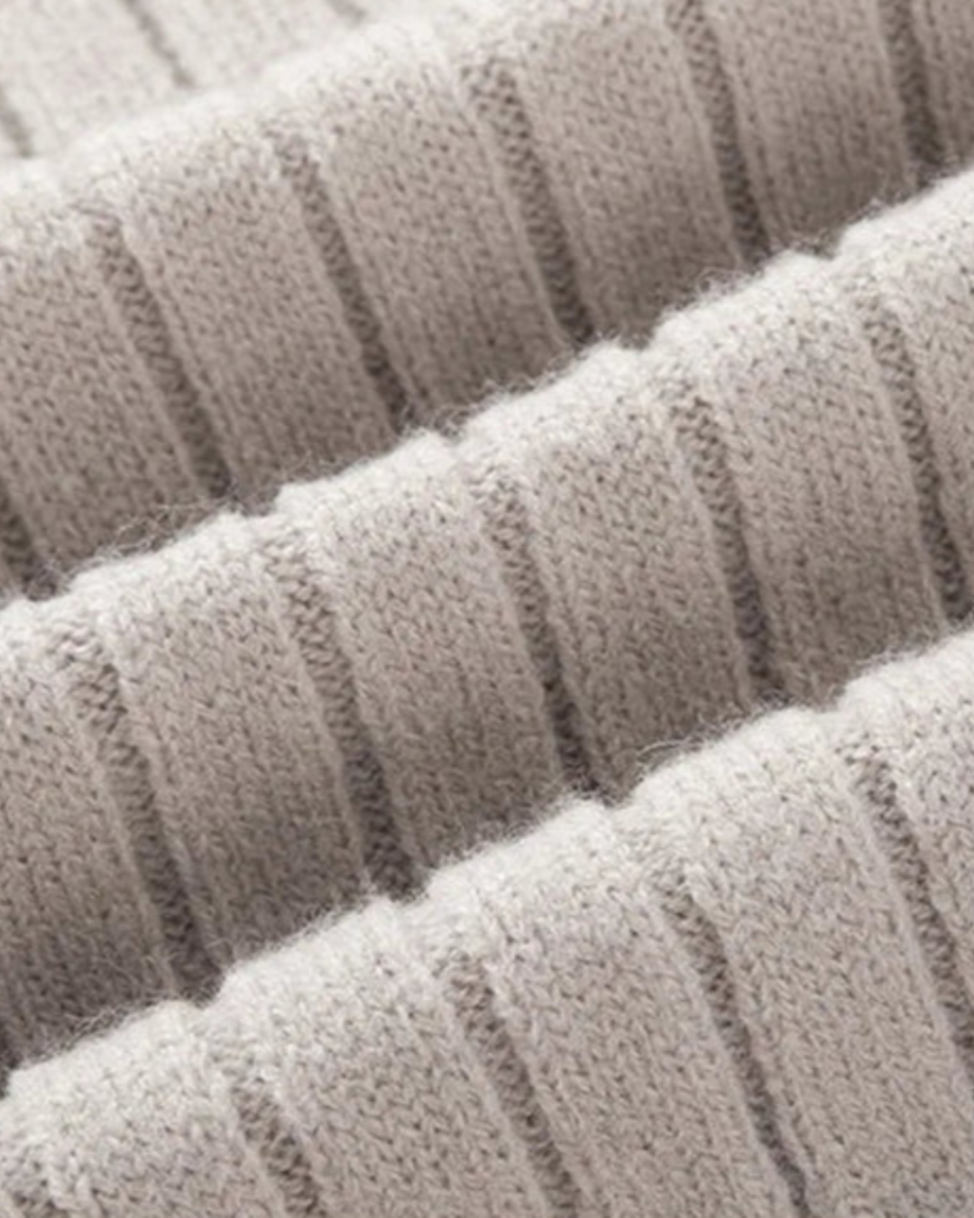 Heren Gebreide Trui met Verticale Ribbels en Kwart Ritssluiting