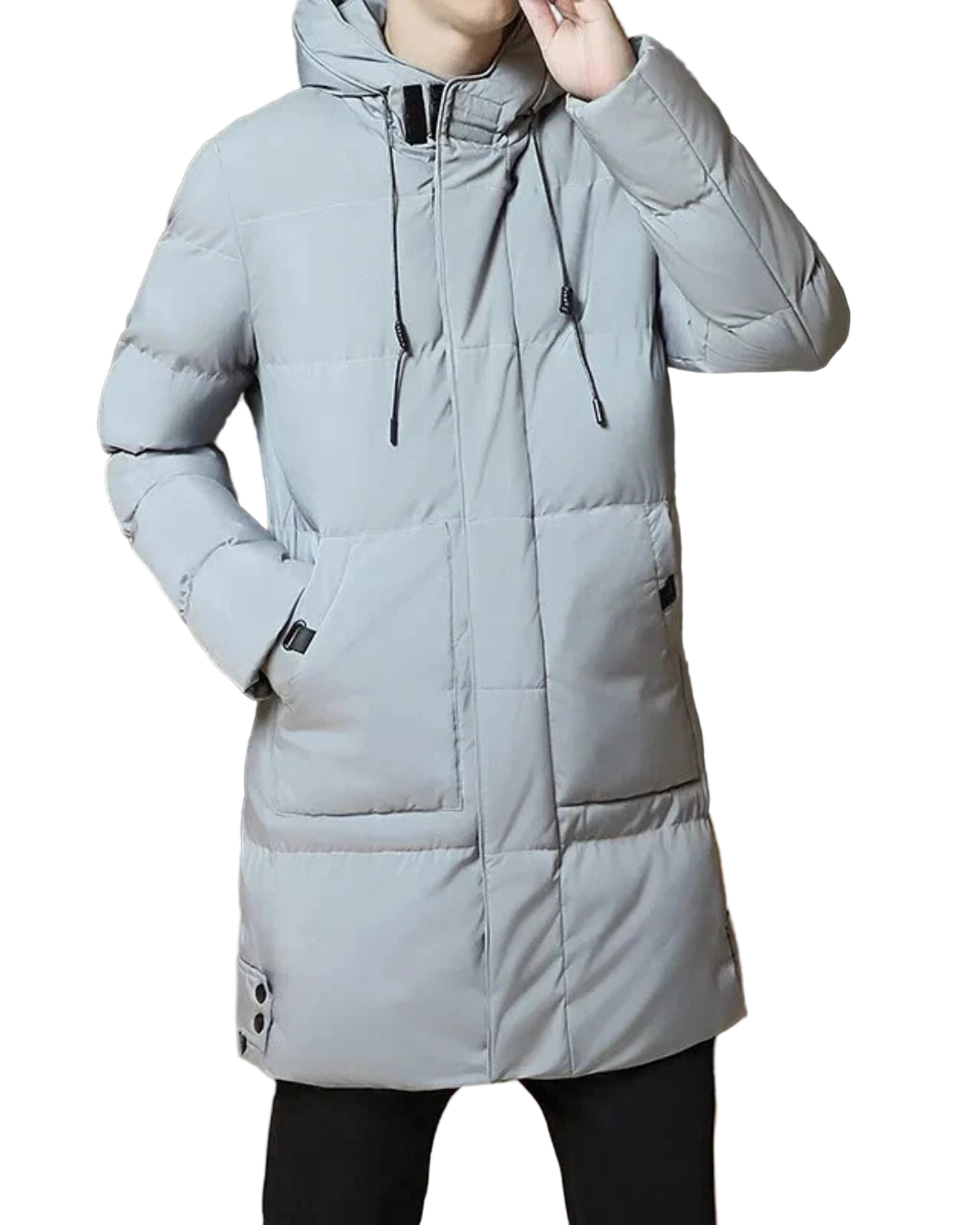 Heren Gewatteerde Parka Jas met Capuchon en Ritssluiting