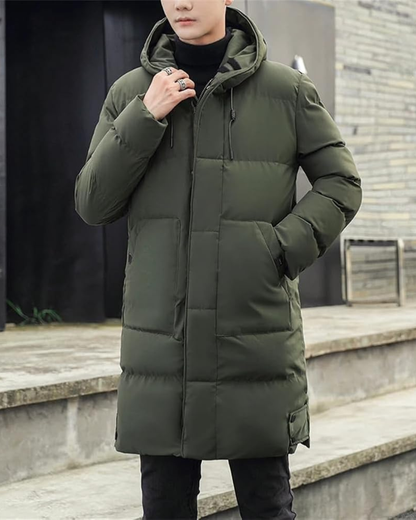Heren Gewatteerde Parka Jas met Capuchon en Ritssluiting