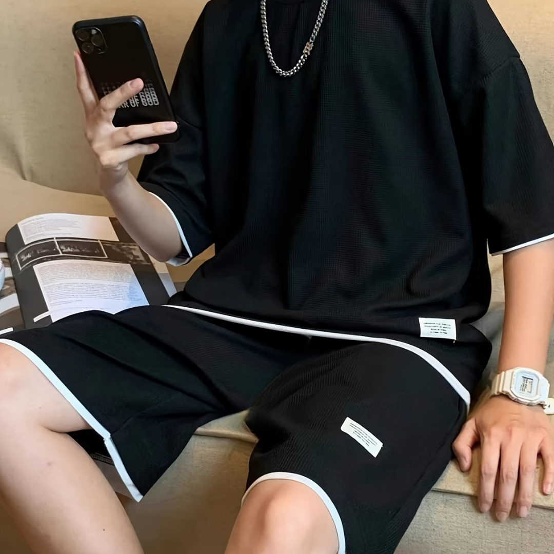 Heren Loungewear Set met T-Shirt en Shorts