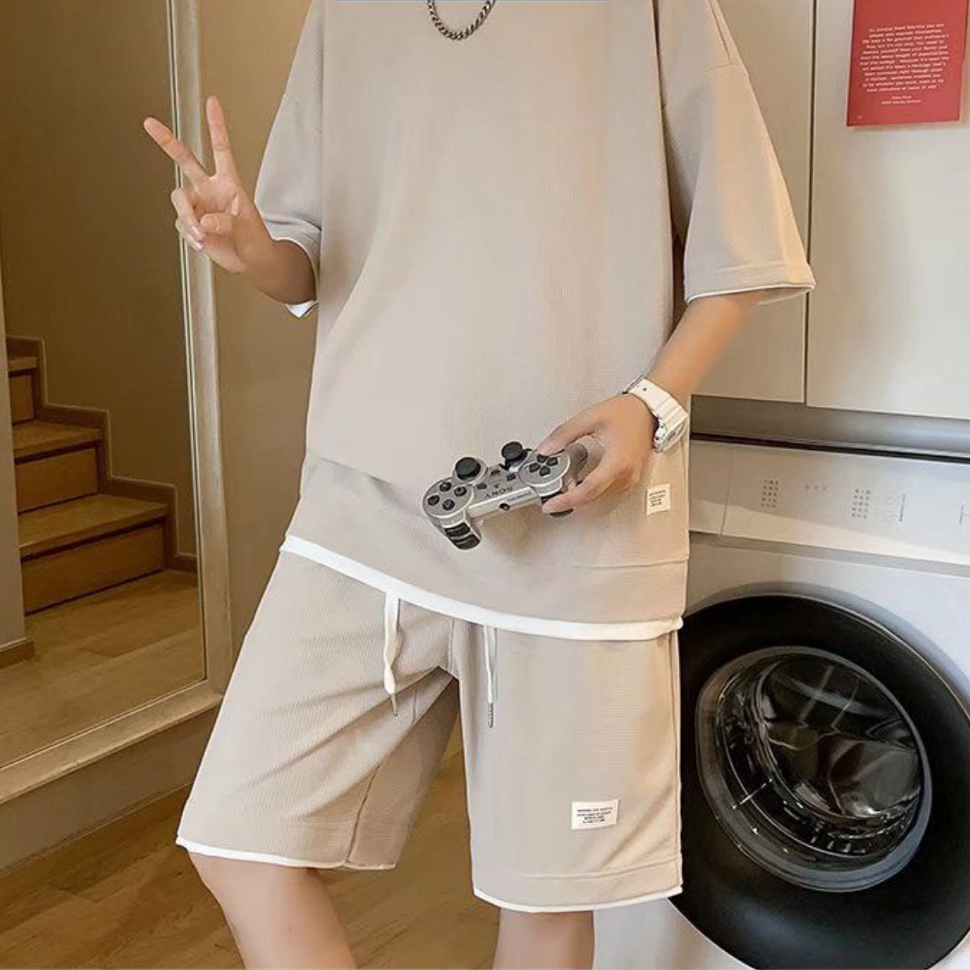 Heren Loungewear Set met T-Shirt en Shorts