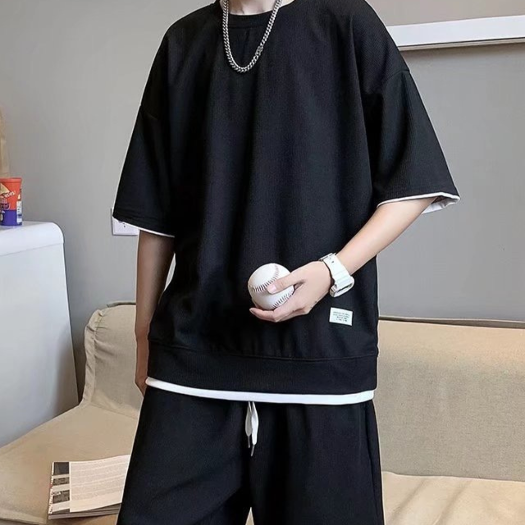 Heren Loungewear Set met T-Shirt en Shorts