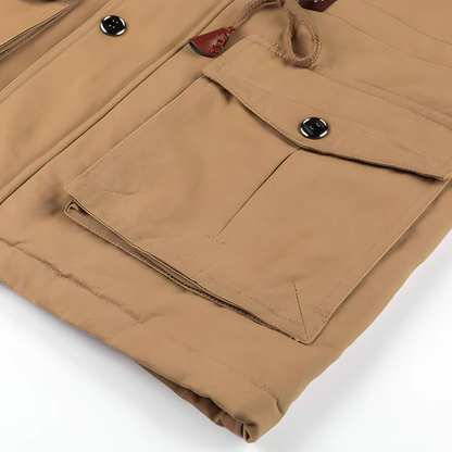 Heren Militaire Jas met Meerdere Zakken en Capuchon