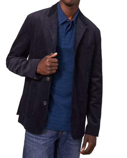 Heren Ribfluwelen Jas met Revers en Knopsluiting