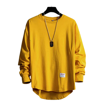 Heren Trui met Ronde Hals en Verlaagde Zoom