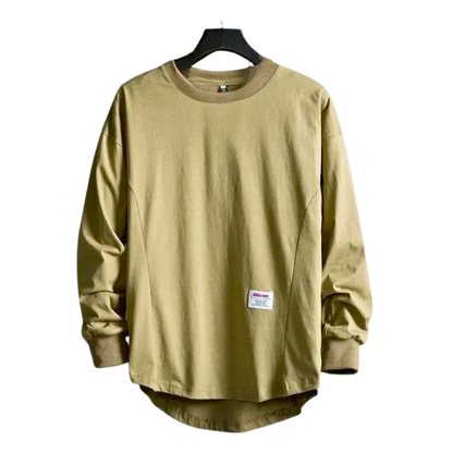 Heren Trui met Ronde Hals en Verlaagde Zoom