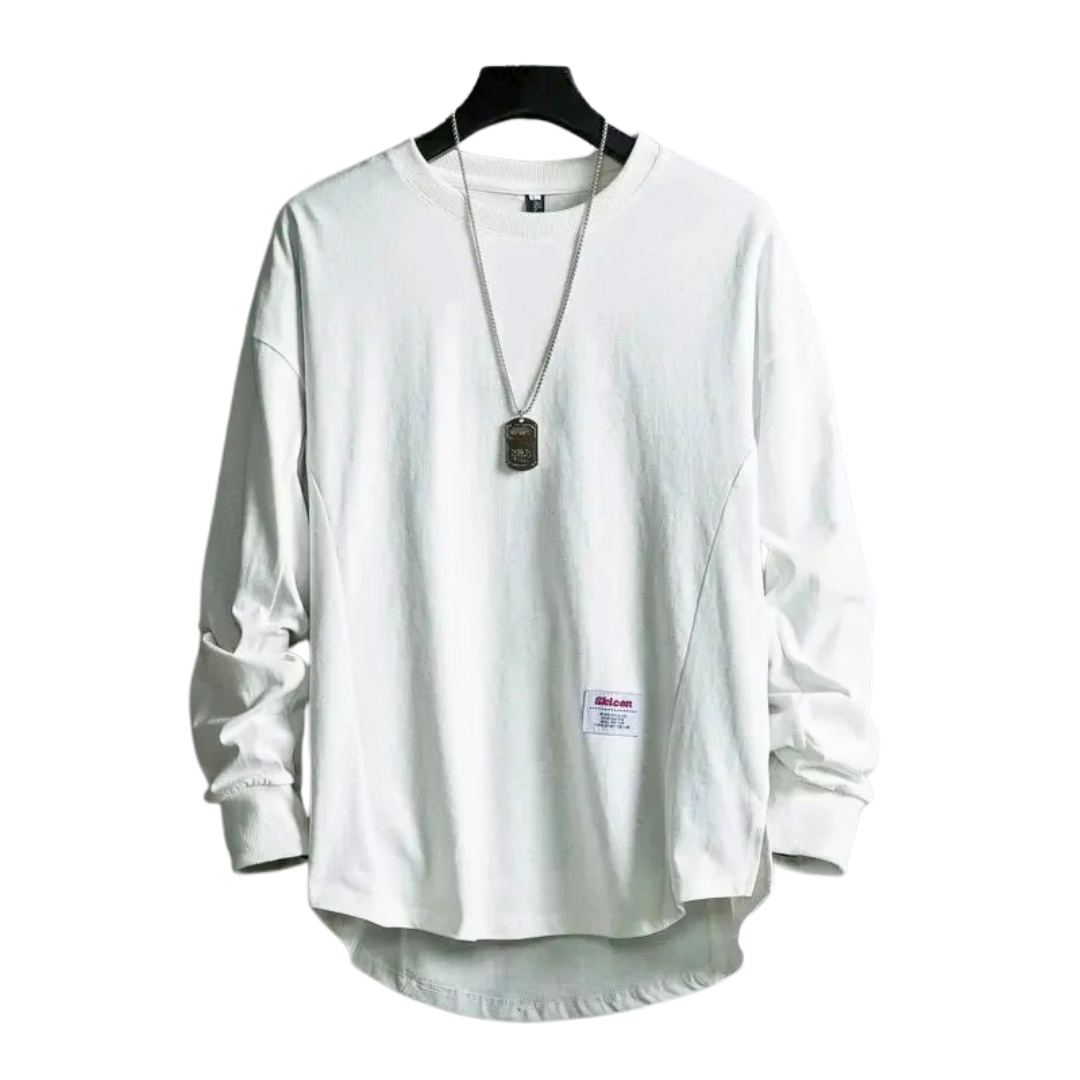 Heren Trui met Ronde Hals en Verlaagde Zoom