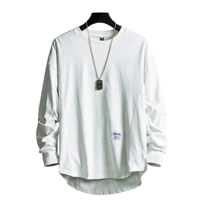 Heren Trui met Ronde Hals en Verlaagde Zoom