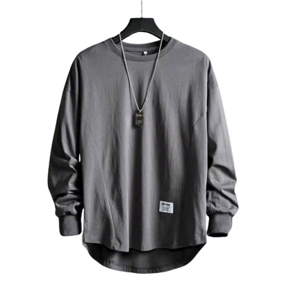 Heren Trui met Ronde Hals en Verlaagde Zoom